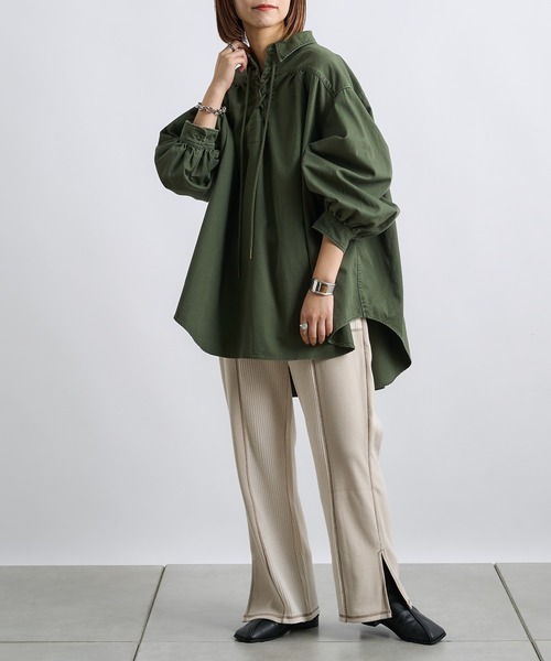 CIAOPANIC TYPY(チャオパニックティピー)の「ワッフル切り替えカットパンツ(その他パンツ・レディース・レッド/ブラック/アイボリー・ONE SIZE)」の8枚目の写真