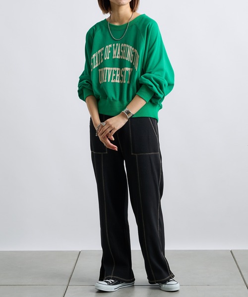 CIAOPANIC TYPY(チャオパニックティピー)の「ワッフル切り替えカットパンツ(その他パンツ・レディース・レッド/ブラック/アイボリー・ONE SIZE)」の15枚目の写真