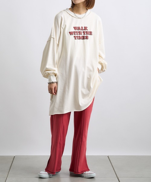 CIAOPANIC TYPY(チャオパニックティピー)の「ワッフル切り替えカットパンツ(その他パンツ・レディース・レッド/ブラック/アイボリー・ONE SIZE)」の22枚目の写真