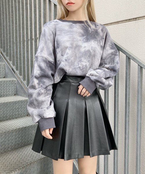 Figments（フィグメンツ）の「タイダイスウェット（スウェット・レディース・オレンジ/ブラック・FREE）」の2枚目の写真