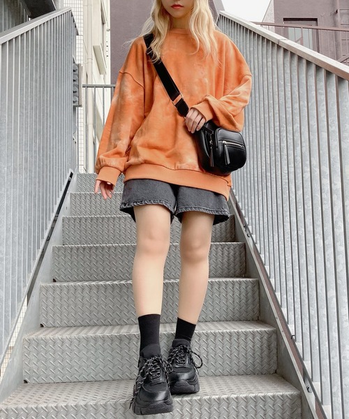 Figments（フィグメンツ）の「タイダイスウェット（スウェット・レディース・オレンジ/ブラック・FREE）」の11枚目の写真