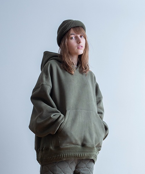 Universal Style Wear（ユニバーサルスタイルウェア）の「Universal Style Wear ライアー ルーズフーディー（パーカー・メンズ・ネイビー/カーキ/キャメル/ブラック・LARGE/MEDIUM/X-LARGE）」の3枚目の写真