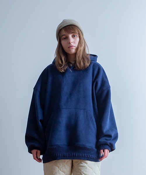 Universal Style Wear（ユニバーサルスタイルウェア）の「Universal Style Wear ライアー ルーズフーディー（パーカー・メンズ・ネイビー/カーキ/キャメル/ブラック・LARGE/MEDIUM/X-LARGE）」の7枚目の写真