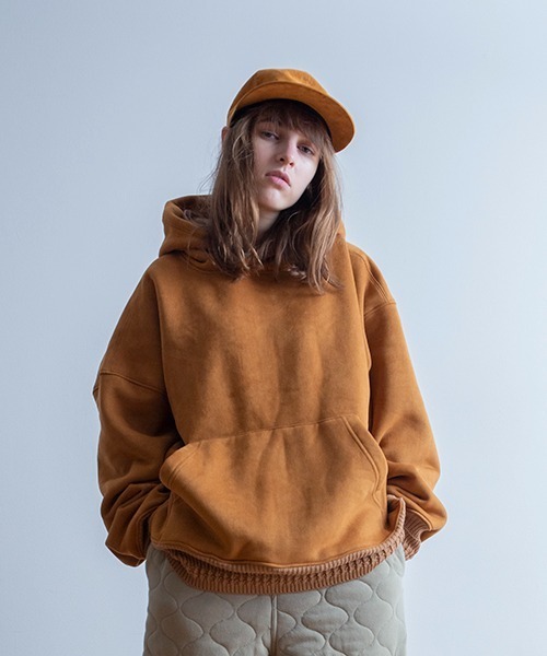 Universal Style Wear（ユニバーサルスタイルウェア）の「Universal Style Wear ライアー ルーズフーディー（パーカー・メンズ・ネイビー/カーキ/キャメル/ブラック・LARGE/MEDIUM/X-LARGE）」の9枚目の写真