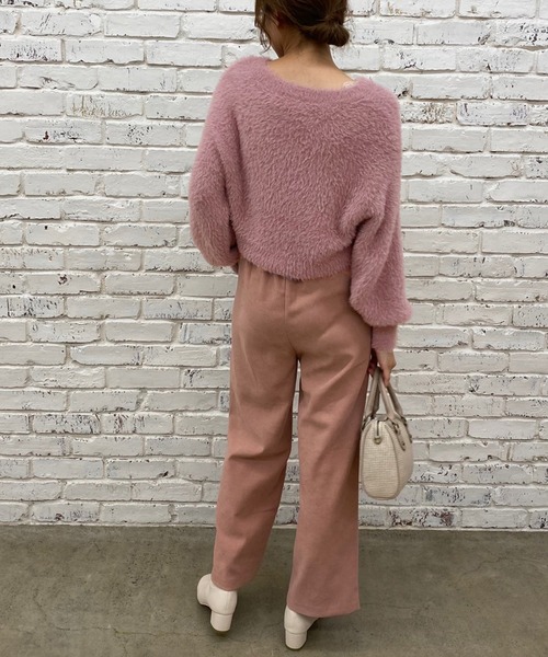 OLIVE des OLIVE(オリーブデオリーブ)の「可愛さと細さ両立!ふわシャギーニット(ニット/セーター・レディース・ライトグレー/オフホワイト/サックスブルー/ピンク/ライトブラウン・FREE)」の16枚目の写真