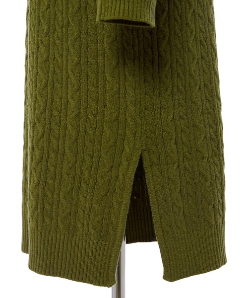 CLEARIMPRESSION （クリアインプレッション）の「ケーブルニットワンピース（ワンピース・レディース・オフホワイト/カーキ/サンドグレー・フリー）」の9枚目の写真