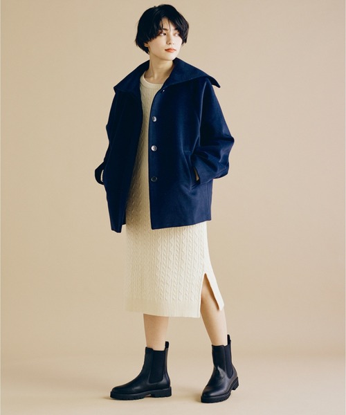 CLEARIMPRESSION （クリアインプレッション）の「ケーブルニットワンピース（ワンピース・レディース・オフホワイト/カーキ/サンドグレー・フリー）」の18枚目の写真