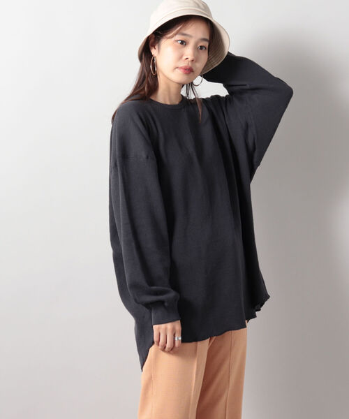 FREDY&GLOSTER(フレディアンドグロスター)の「【sportswear/スポーツウェア】Honeycomb サーマルロンT #w1524-598(Tシャツ/カットソー・レディース・キナリ/オリーブ/チャコールグレー・FREE)」の3枚目の写真