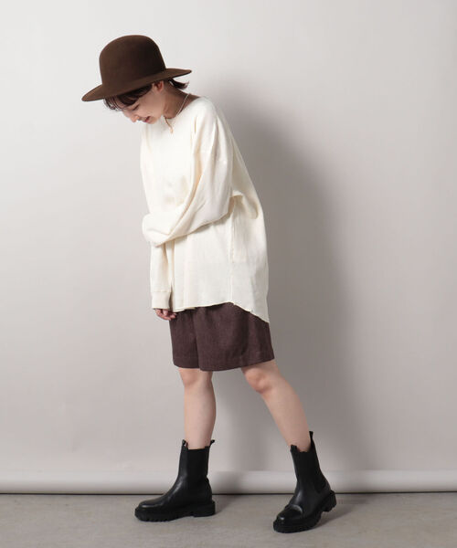 FREDY&GLOSTER(フレディアンドグロスター)の「【sportswear/スポーツウェア】Honeycomb サーマルロンT #w1524-598(Tシャツ/カットソー・レディース・キナリ/オリーブ/チャコールグレー・FREE)」の5枚目の写真
