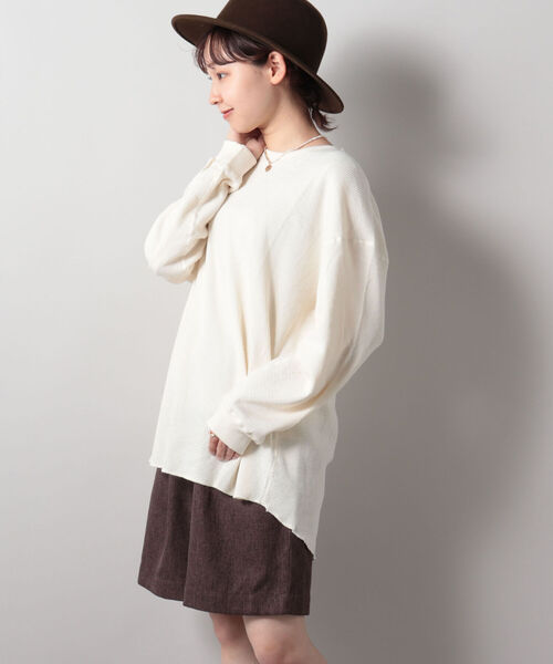 FREDY&GLOSTER(フレディアンドグロスター)の「【sportswear/スポーツウェア】Honeycomb サーマルロンT #w1524-598(Tシャツ/カットソー・レディース・キナリ/オリーブ/チャコールグレー・FREE)」の7枚目の写真