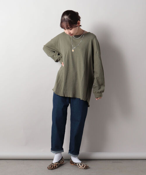 FREDY&GLOSTER(フレディアンドグロスター)の「【sportswear/スポーツウェア】Honeycomb サーマルロンT #w1524-598(Tシャツ/カットソー・レディース・キナリ/オリーブ/チャコールグレー・FREE)」の9枚目の写真