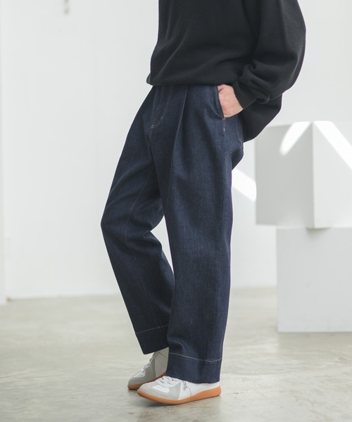 CASPER JOHN(キャスパージョン)の「ワンタックワイドデニム(デニムパンツ・メンズ・インディゴブルー・マルチサイズ)」の4枚目の写真
