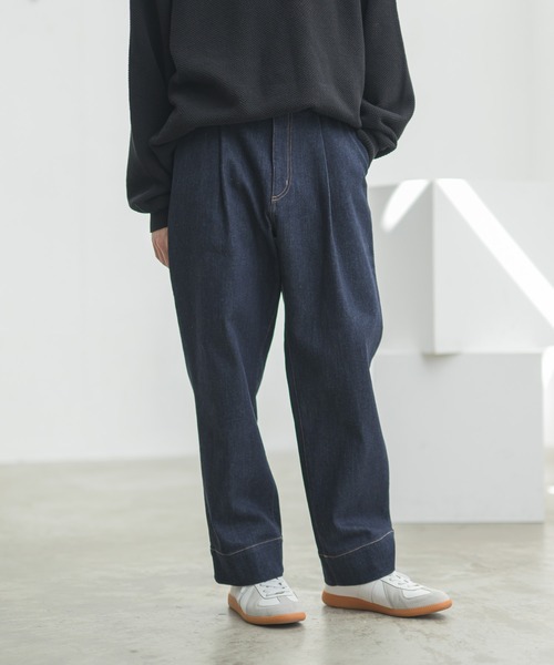 CASPER JOHN(キャスパージョン)の「ワンタックワイドデニム(デニムパンツ・メンズ・インディゴブルー・マルチサイズ)」の7枚目の写真