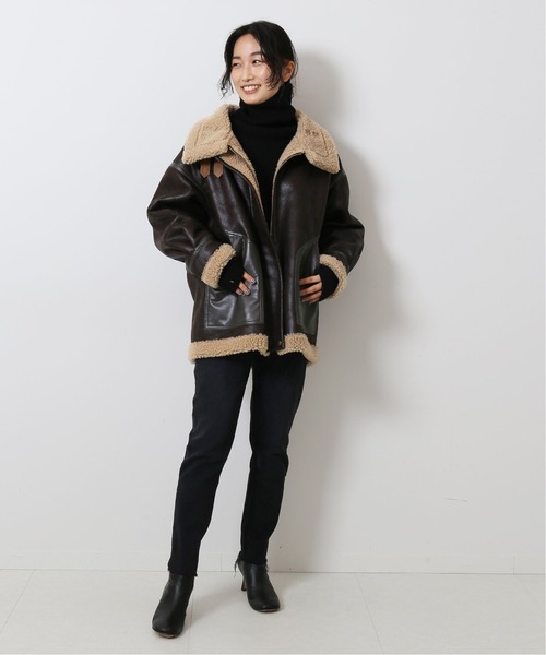 journal standard L'essage（ジャーナルスタンダードレサージュ）の「アビエータージャケット◆（その他アウター・レディース・ブラウン・フリー）」の6枚目の写真