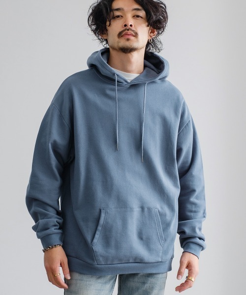 SIDEWAY STANCE(サイドウェイスタンス)の「【SIDEWAY STANCE】スウェット ビッグシルエット プルパーカー(パーカー・メンズ・ブラック/オフホワイト/カーキ/ブルーグレー/杢グレー・MEDIUM/LARGE/X-LARGE)」の3枚目の写真