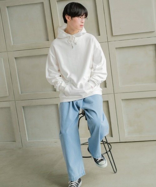 SIDEWAY STANCE(サイドウェイスタンス)の「【SIDEWAY STANCE】スウェット ビッグシルエット プルパーカー(パーカー・メンズ・ブラック/オフホワイト/カーキ/ブルーグレー/杢グレー・MEDIUM/LARGE/X-LARGE)」の8枚目の写真