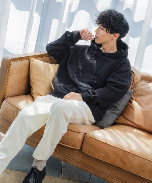 SIDEWAY STANCE(サイドウェイスタンス)の「【SIDEWAY STANCE】スウェット ビッグシルエット プルパーカー(パーカー・メンズ・ブラック/オフホワイト/カーキ/ブルーグレー/杢グレー・MEDIUM/LARGE/X-LARGE)」の11枚目の写真