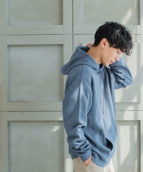 SIDEWAY STANCE(サイドウェイスタンス)の「【SIDEWAY STANCE】スウェット ビッグシルエット プルパーカー(パーカー・メンズ・ブラック/オフホワイト/カーキ/ブルーグレー/杢グレー・MEDIUM/LARGE/X-LARGE)」の13枚目の写真