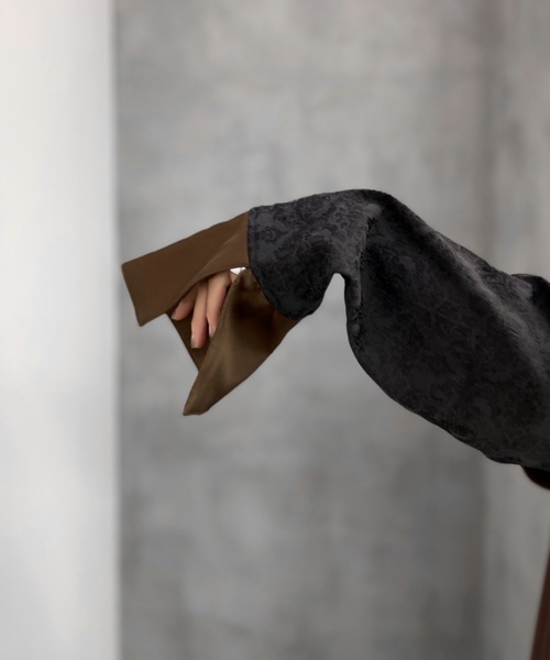 Solace（ソレイス）の「レースジャガードパイピングブラウス（シャツ/ブラウス・レディース・ブラック/ホワイト・FREE）」の11枚目の写真