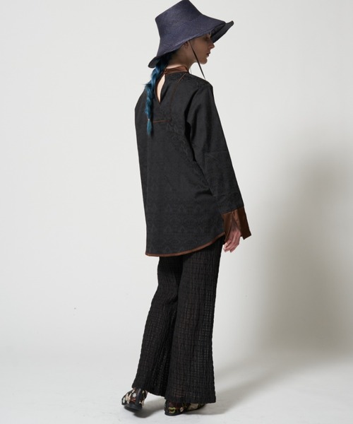 Solace（ソレイス）の「レースジャガードパイピングブラウス（シャツ/ブラウス・レディース・ブラック/ホワイト・FREE）」の15枚目の写真