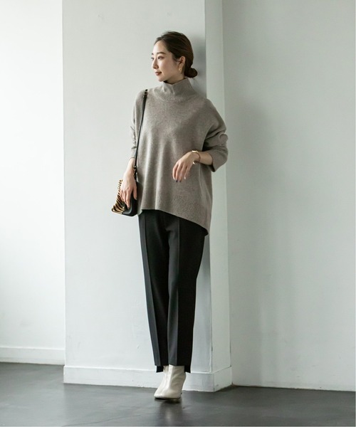 NOBLE 大人気♪キャロットシルエットステップヘムパンツ ピンク 秋冬