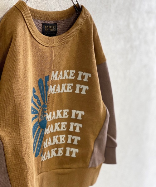 BIG FIELD（ビッグフィールド）の「切り替えプリントトレーナー（80～150cm）（スウェット・キッズ・ホワイト/ブラック/ベージュ・90/100/110/120/80/130/95/140/150）」の4枚目の写真