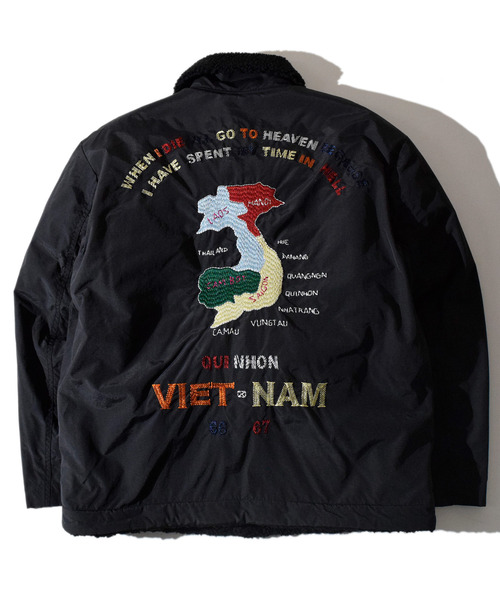 ALDIES（アールディーズ）の「Vietnam Drop Shoulder Wide Jacket / ベトナムドロップショルダーワイドジャケット（カバーオール・メンズ・イエロー/ブラック・MEDIUM/LARGE/SMALL）」の4枚目の写真