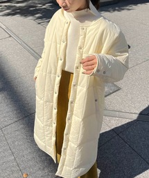 CAPRICIEUX LE'MAGE | キルトミドルコート(ノーカラーコート)