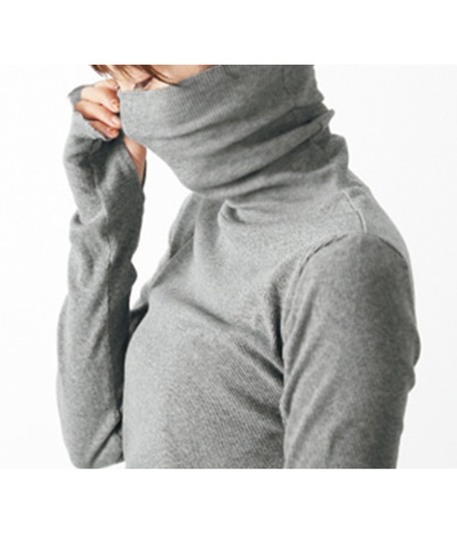 IEDIT（イディット）の「ＩＥＤＩＴ　綿１００％のエニワイズ加工が肌にやさしい　やわらか接結ガーゼ天じくのインナーセット（インナーウェア/肌着・レディース・チャコールグレー/パープル系その他/グレイッシュブルー・MEDIUM/LARGE/X-LARGE/SMALL/XX-LARGE）」の5枚目の写真