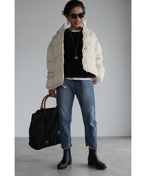 Bonjour Sagan(ボンジュールサガン)の「中綿ダウンジャケット(ダウンジャケット/コート・レディース・ブラック/アイボリー/ライトカーキ・FREE)」の10枚目の写真