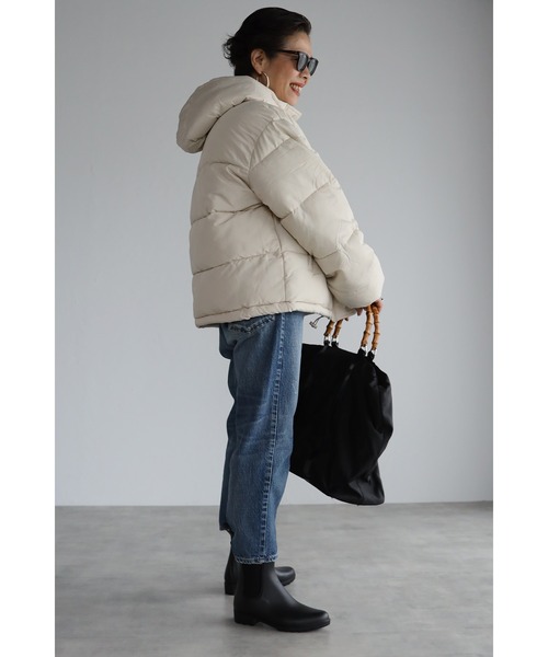 Bonjour Sagan(ボンジュールサガン)の「中綿ダウンジャケット(ダウンジャケット/コート・レディース・ブラック/アイボリー/ライトカーキ・FREE)」の14枚目の写真