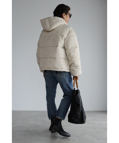 Bonjour Sagan(ボンジュールサガン)の「中綿ダウンジャケット(ダウンジャケット/コート・レディース・ブラック/アイボリー/ライトカーキ・FREE)」の17枚目の写真