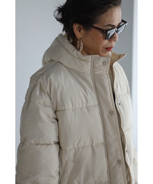 Bonjour Sagan(ボンジュールサガン)の「中綿ダウンジャケット(ダウンジャケット/コート・レディース・ブラック/アイボリー/ライトカーキ・FREE)」の21枚目の写真