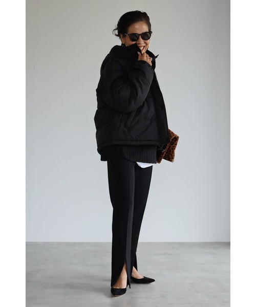 Bonjour Sagan(ボンジュールサガン)の「中綿ダウンジャケット(ダウンジャケット/コート・レディース・ブラック/アイボリー/ライトカーキ・FREE)」の9枚目の写真