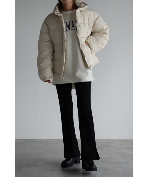 Bonjour Sagan(ボンジュールサガン)の「中綿ダウンジャケット(ダウンジャケット/コート・レディース・ブラック/アイボリー/ライトカーキ・FREE)」の8枚目の写真