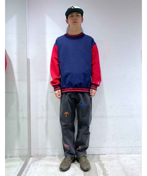 XLARGE（エクストララージ）の「2TONE CREWNECK SWEAT（スウェット・メンズ・ライトブルー/ネイビー/グリーン・S/M/L/XL）」の19枚目の写真