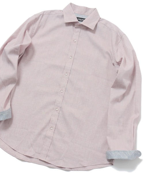 MEN'S BIGI(メンズビギ)の「リネン×ポリエステル メランジシャツ(シャツ/ブラウス・メンズ・ホワイト/サックスブルー/ピンク/エメラルド・01/02/03/04)」の1枚目の写真