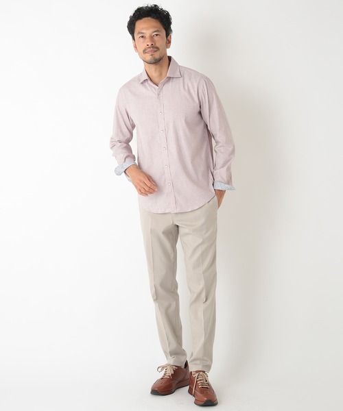 MEN'S BIGI(メンズビギ)の「リネン×ポリエステル メランジシャツ(シャツ/ブラウス・メンズ・ホワイト/サックスブルー/ピンク/エメラルド・01/02/03/04)」の11枚目の写真