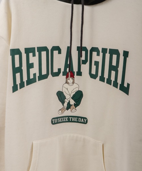 Red Cap Girl(レッドキャプガール)の「裏起毛ガールプリント配色 オーバーサイズ ビッグスウェットパーカー(パーカー・メンズ・チャコールグレー/グレー/アイボリー/マルチ/ホワイト系その他/グレー系その他/グレー系その他2・M/L)」の19枚目の写真