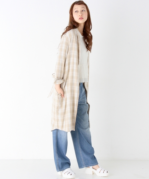 Another Edition(アナザーエディション)の「チェックガウンシャツ/■AEBC R/LI CHK GOWN SHT◆(シャツ/ブラウス・レディース・オフホワイト/ベージュ/ライトブルー・フリ-)」の9枚目の写真