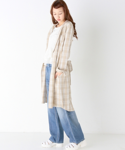 Another Edition(アナザーエディション)の「チェックガウンシャツ/■AEBC R/LI CHK GOWN SHT◆(シャツ/ブラウス・レディース・オフホワイト/ベージュ/ライトブルー・フリ-)」の10枚目の写真