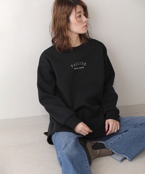 Bou Jeloud(ブージュルード)の「ロゴ刺繍カットチュニック(スウェット・レディース・ブラック/アイボリー/モカ・FREE)」の18枚目の写真