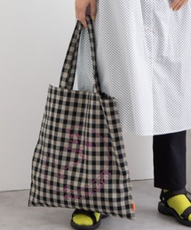 ウェザーギンガムポケッタブルトートバッグ