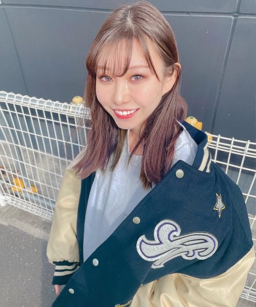 ８(eight)（エイト）の「メルトンタッチスタジャン（スタジャン・メンズ・ブラック/ネイビー/ブルー/グリーン/ライトグリーン/ネイビー系2/ブラック系その他3/グリーン系その他3/ブラック系その他2/グリーン系その他2/ブラック系その他5/ブルー系その他/ブラウン/グリーン系その他4・MEDIUM/LARGE/X-LARGE/XX-LARGE）」の3枚目の写真