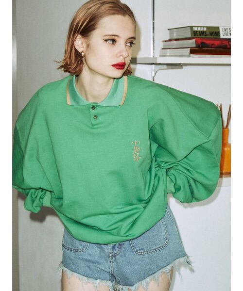 jouetie（ジュエティ）の「ポロカラープルオーバー（スウェット・レディース・ブラック/レッド/グリーン/ブルー・MEDIUM）」の15枚目の写真