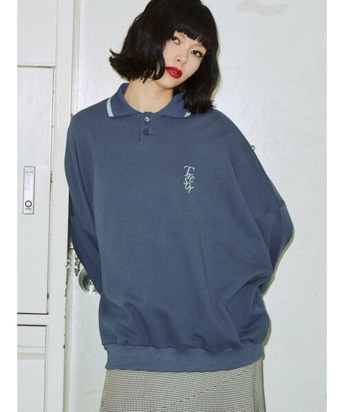 jouetie（ジュエティ）の「ポロカラープルオーバー（スウェット・レディース・ブラック/レッド/グリーン/ブルー・MEDIUM）」の19枚目の写真