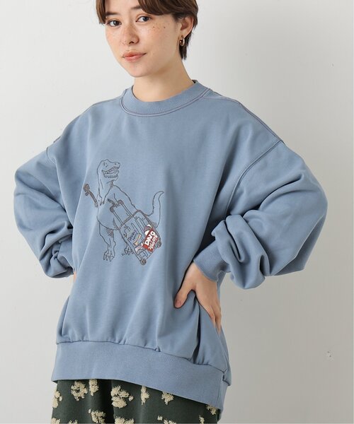 DOUBLE NAME(ダブルネーム)の「旅の始まり恐竜刺しゅうプルオーバー(スウェット・レディース・オフホワイト/サックスブルー/グリーン/スミクロ・FREE)」の5枚目の写真