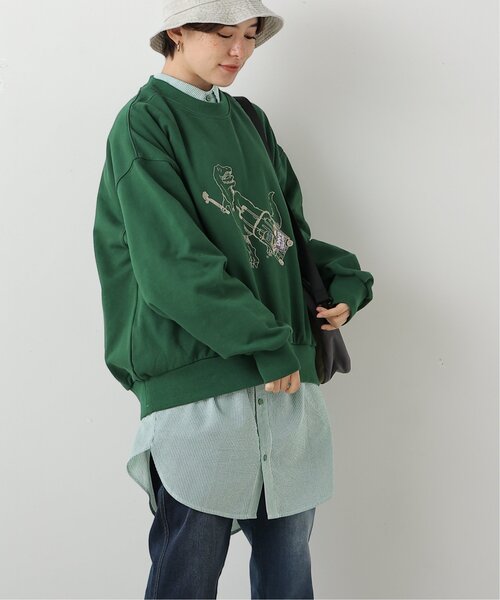 DOUBLE NAME(ダブルネーム)の「旅の始まり恐竜刺しゅうプルオーバー(スウェット・レディース・オフホワイト/サックスブルー/グリーン/スミクロ・FREE)」の11枚目の写真