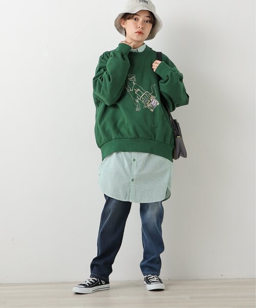 DOUBLE NAME(ダブルネーム)の「旅の始まり恐竜刺しゅうプルオーバー(スウェット・レディース・オフホワイト/サックスブルー/グリーン/スミクロ・FREE)」の13枚目の写真