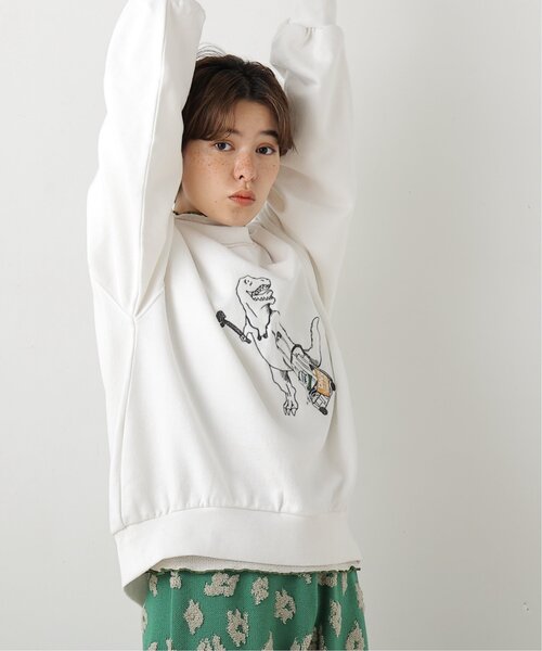 DOUBLE NAME(ダブルネーム)の「旅の始まり恐竜刺しゅうプルオーバー(スウェット・レディース・オフホワイト/サックスブルー/グリーン/スミクロ・FREE)」の17枚目の写真